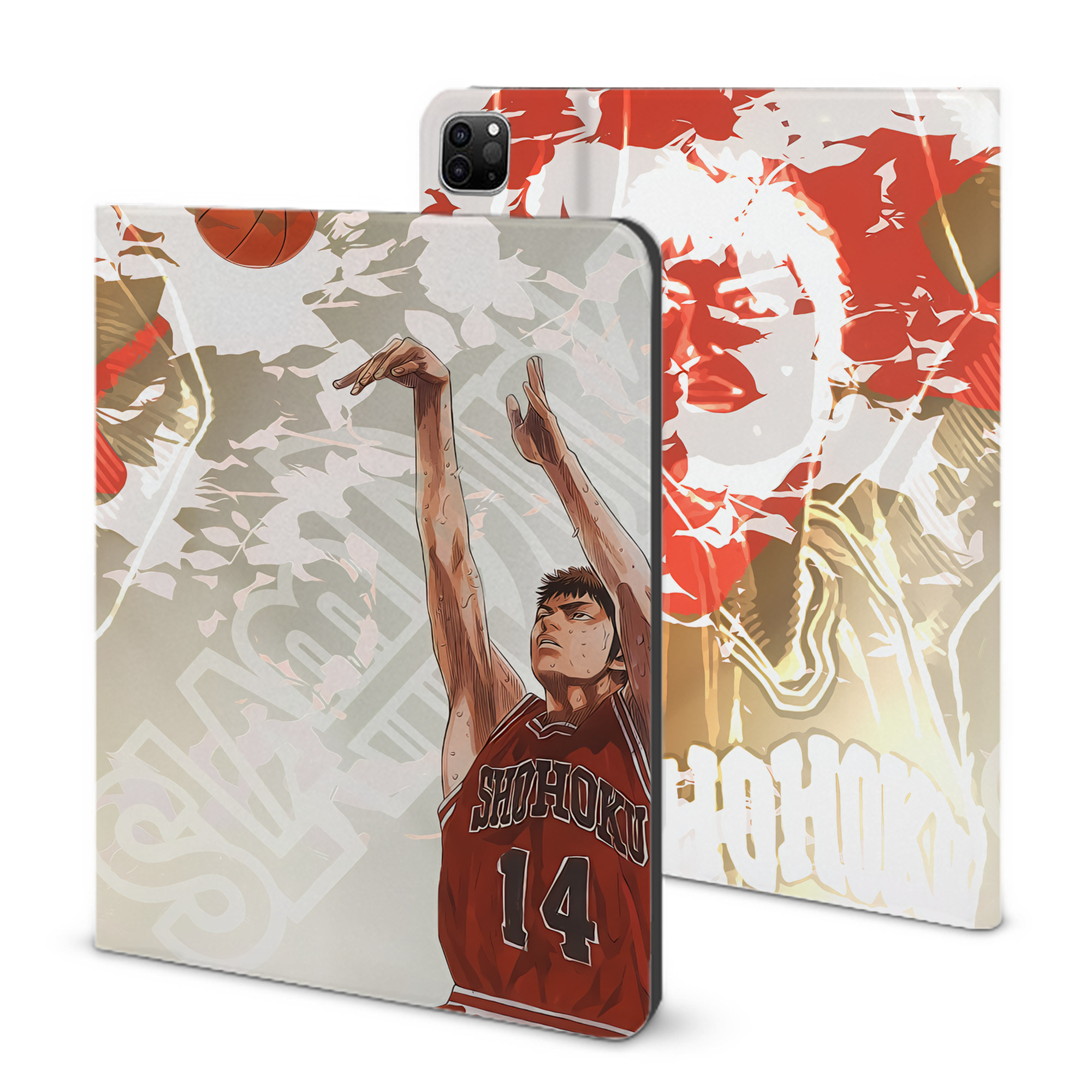 （画像用） SLAM DUNK／スラムダンク IPad ケース ブック型 PUレザー TPU 耐衝撃 軽量 薄型 ペン収納なし 全面保護 IPad 各モデル対応